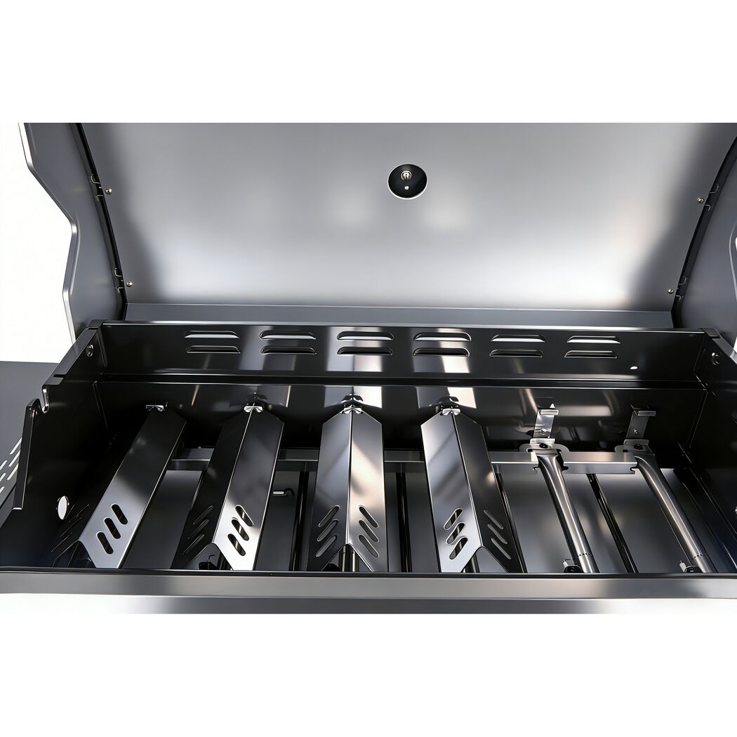 Gasgrill 'Detroit' silbern/schwarz 158,5 x 114 x 53,5 cm