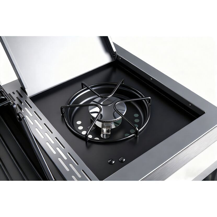 Gasgrill 'Detroit' silbern/schwarz 158,5 x 114 x 53,5 cm