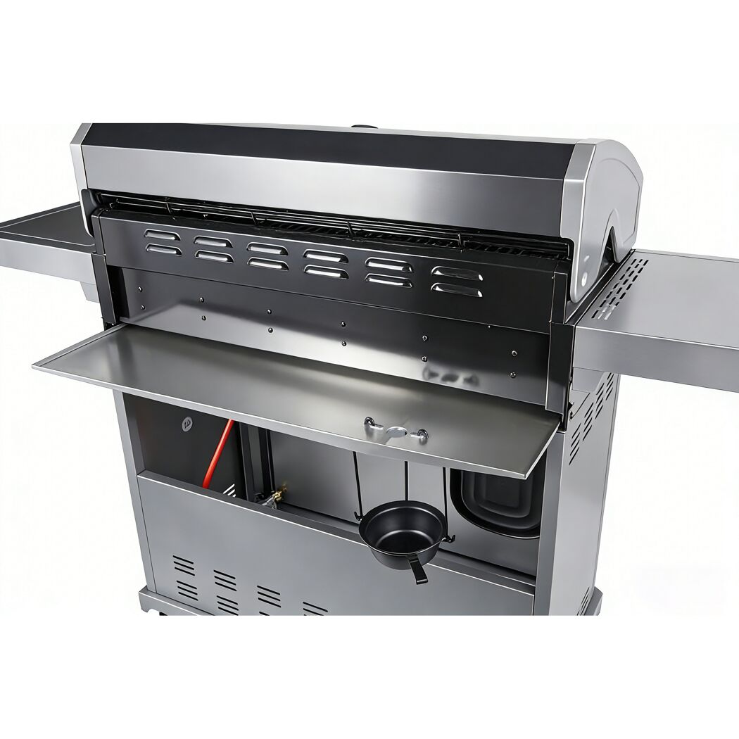 Gasgrill 'Detroit' silbern/schwarz 158,5 x 114 x 53,5 cm