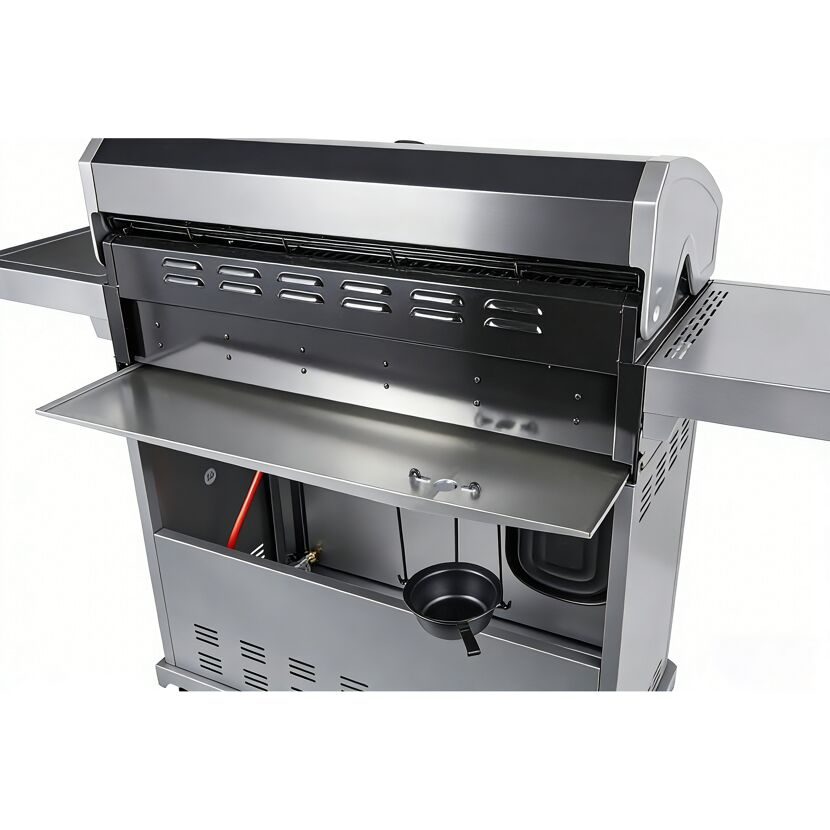 Gasgrill 'Detroit' silbern/schwarz 158,5 x 114 x 53,5 cm