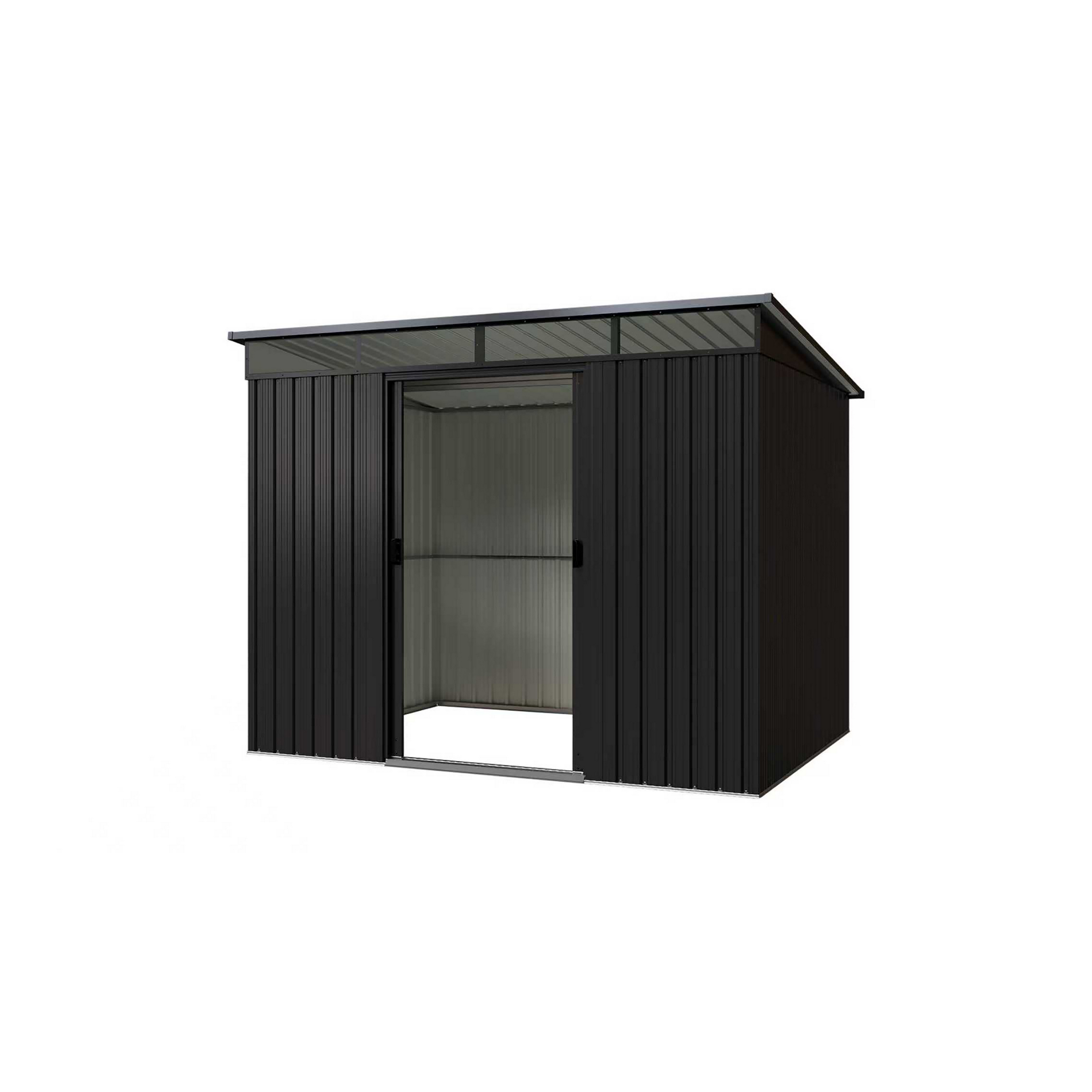 Gerätehaus 'Pent Shed Skylight' Metall anthrazit 260 x 205 x 195 cm