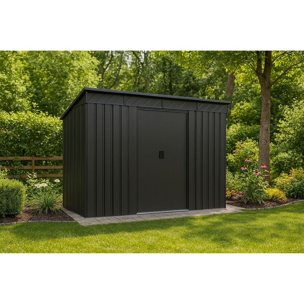 Gerätehaus 'Pent Shed Skylight' Metall anthrazit 260 x 205 x 195 cm