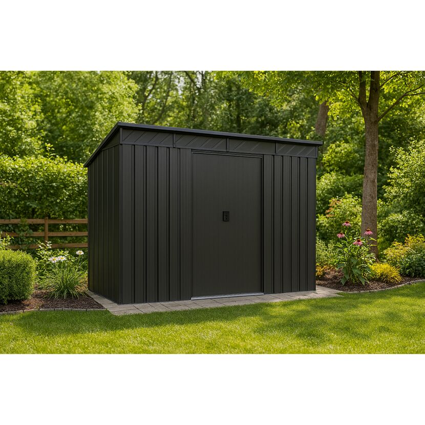 Gerätehaus 'Pent Shed Skylight' Metall anthrazit 260 x 205 x 195 cm