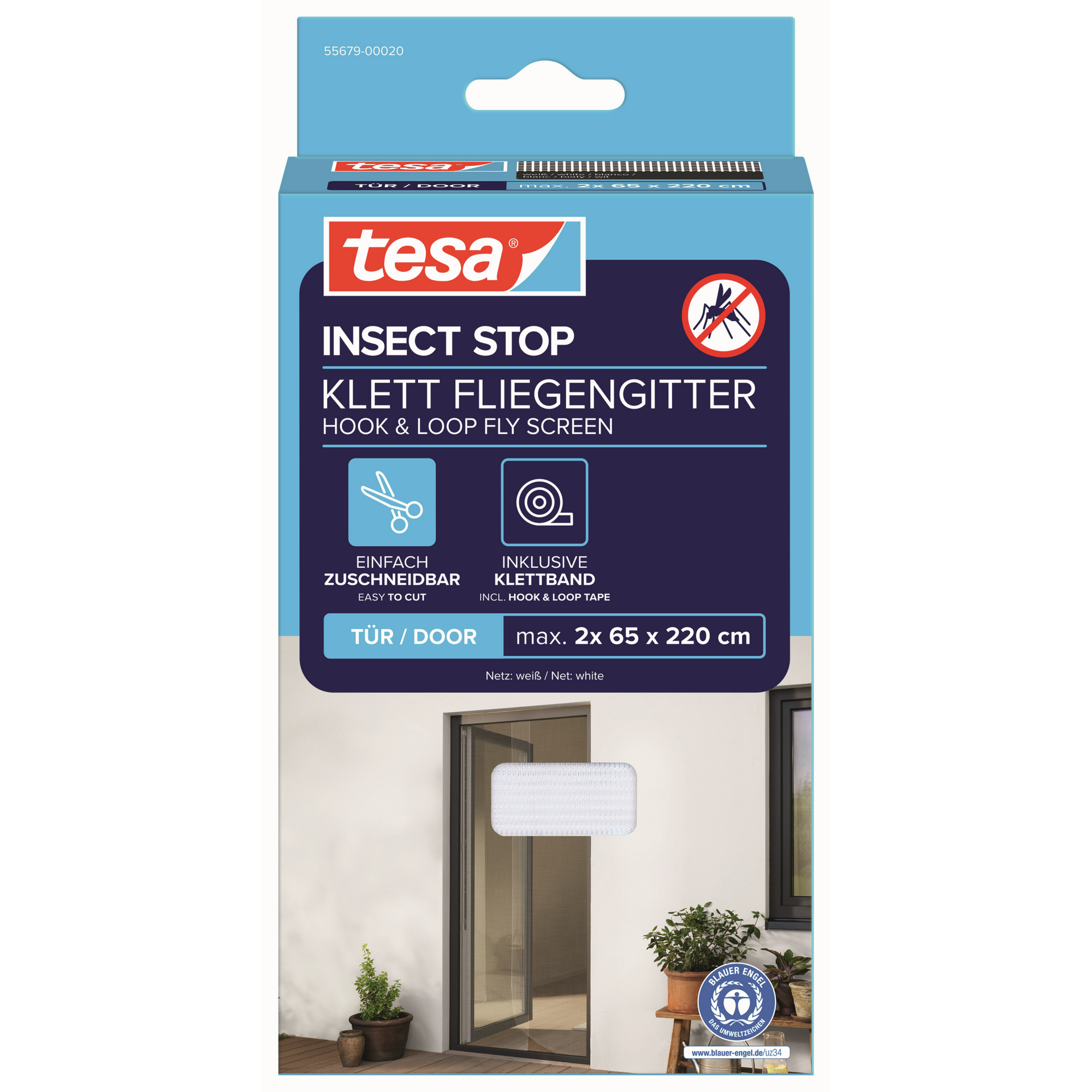 Klett Türfliegengitter 'Standard' weiß 2 x 65 x 220 cm