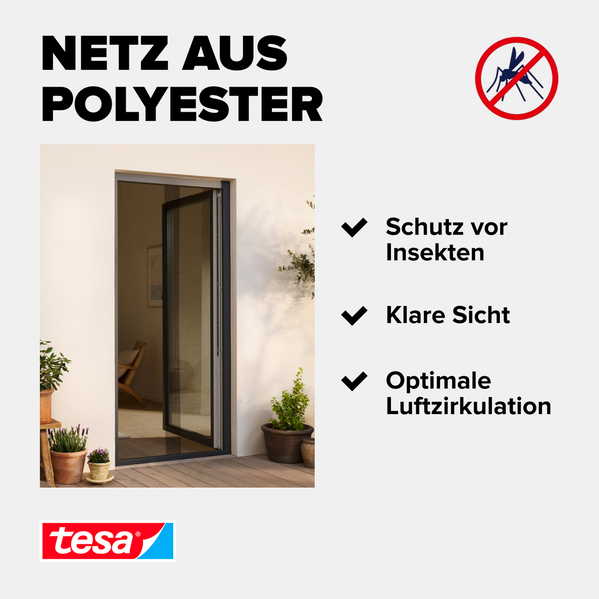 Klett Türfliegengitter 'Standard' anthrazit 2 x 65 x 220 cm
