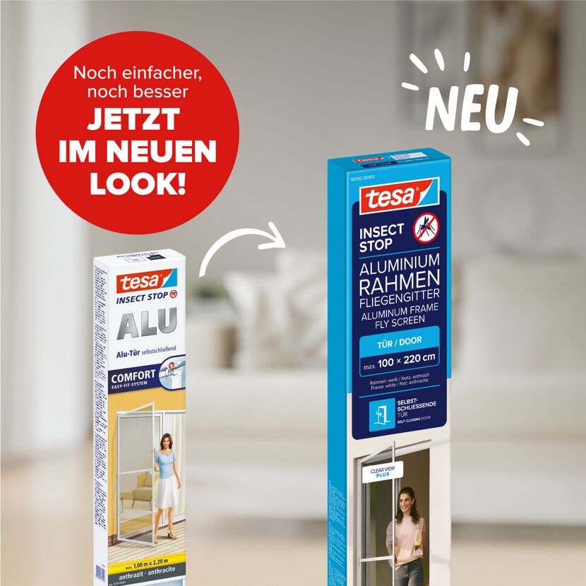 Türfliegengitter 'Comfort' Aluminium Rahmen weiß 100 x 220 cm