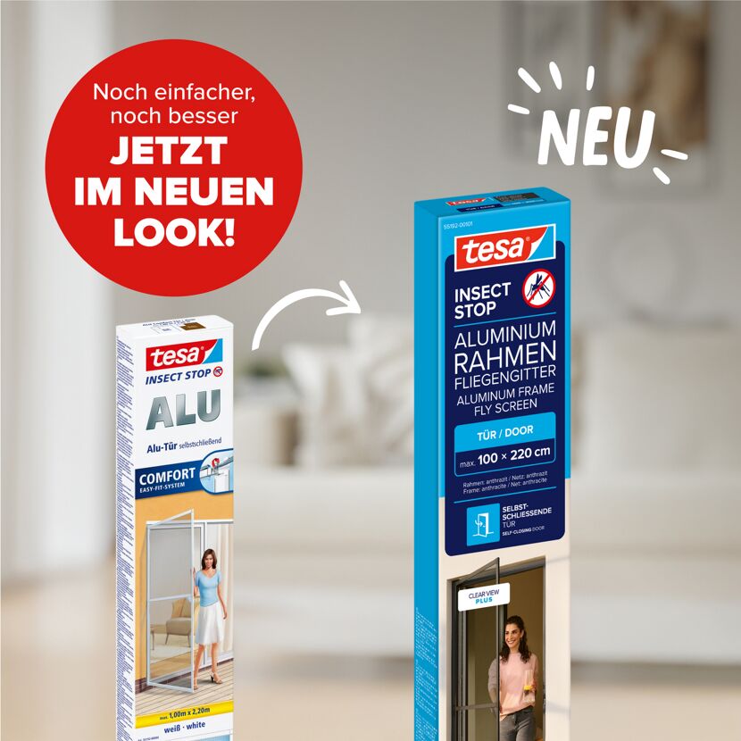 Türfliegengitter 'Comfort' Aluminium Rahmen anthrazit 100 x 220 cm