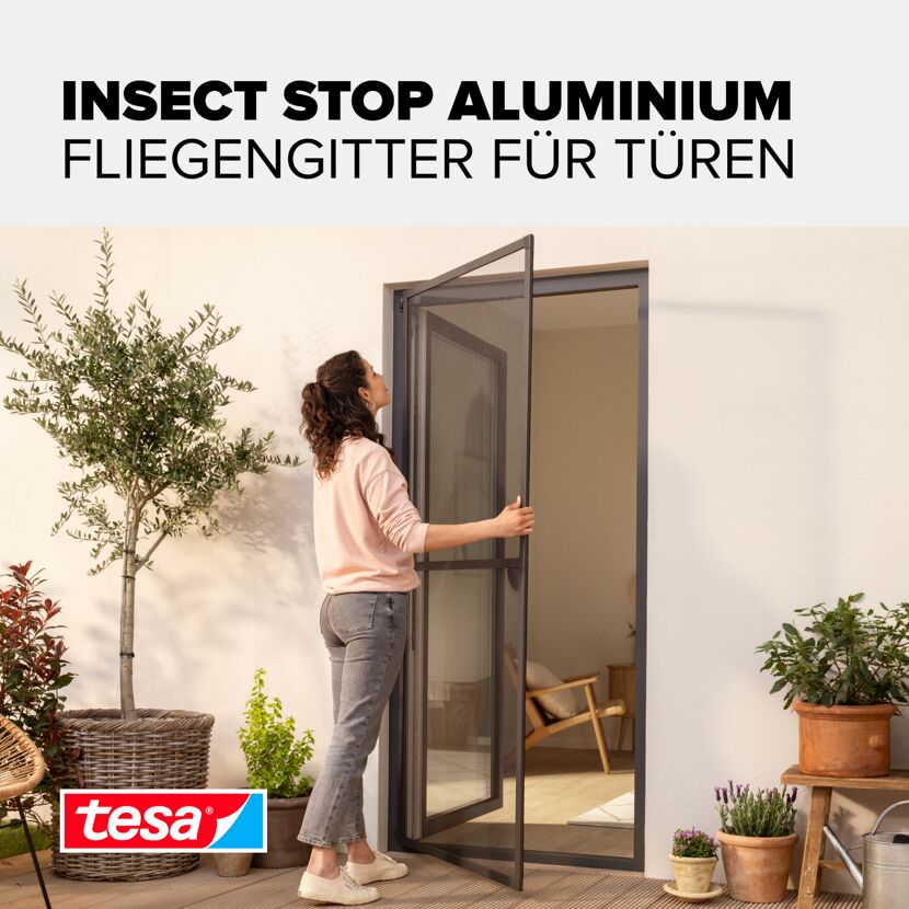 Türfliegengitter 'Comfort' Aluminium Rahmen anthrazit 100 x 220 cm