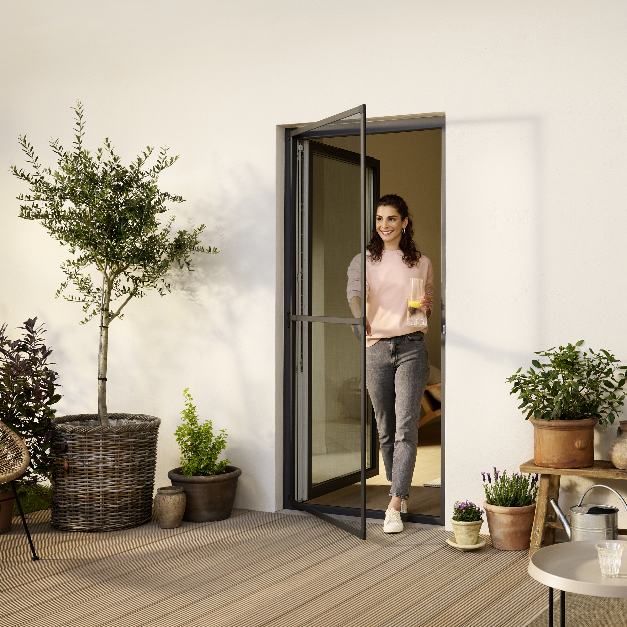 Türfliegengitter 'Comfort' Aluminium Rahmen anthrazit 100 x 220 cm