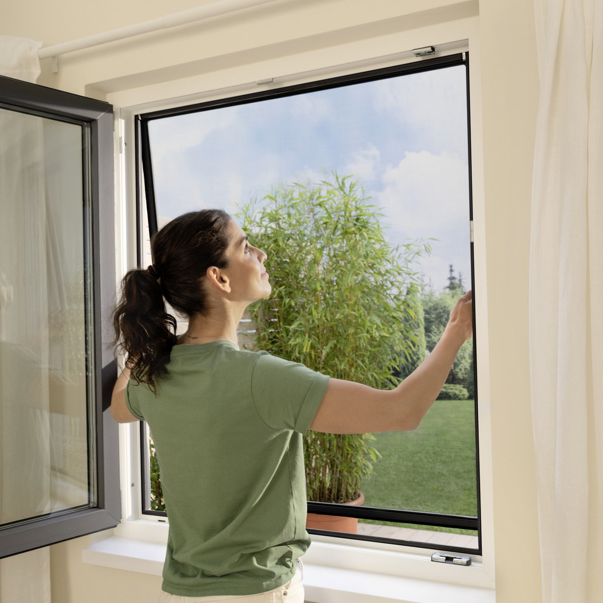 Fensterfliegengitter 'Comfort' Aluminium Rahmen weiß 120 x 150 cm