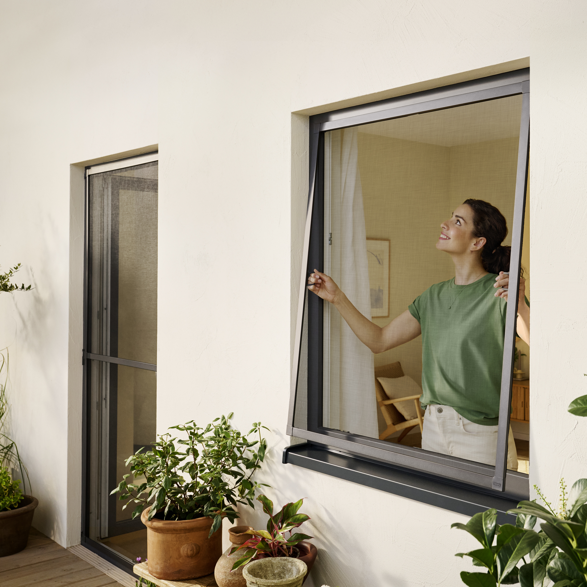 Fensterfliegengitter 'Comfort' Aluminium Rahmen weiß 120 x 150 cm