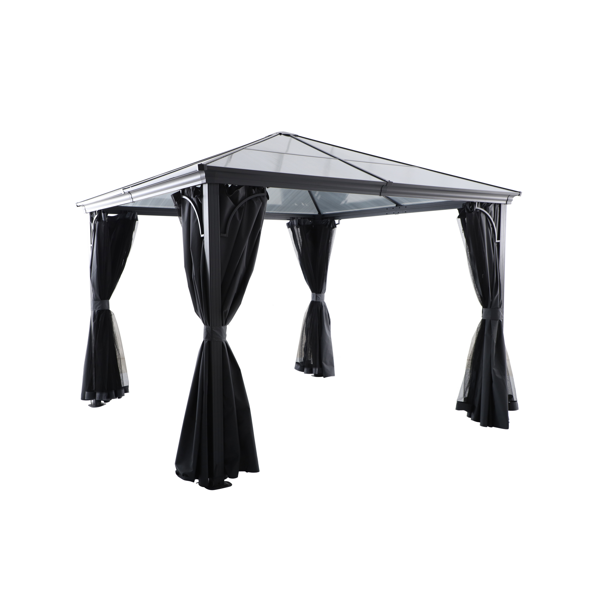 Pavillon anthrazit mit Seitenwand 265 x 192 cm