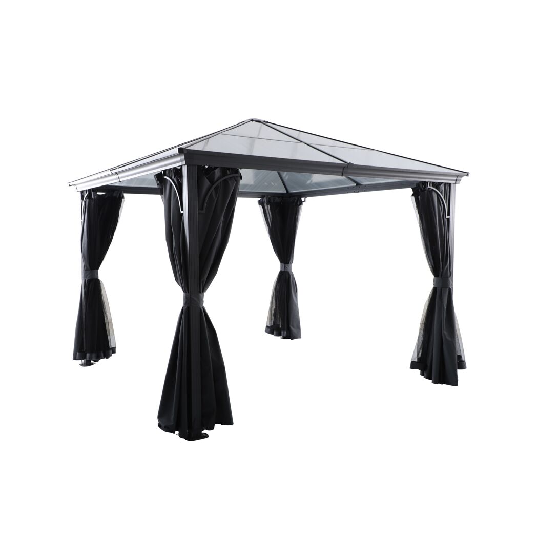 Pavillon anthrazit mit Seitenwand 265 x 192 cm