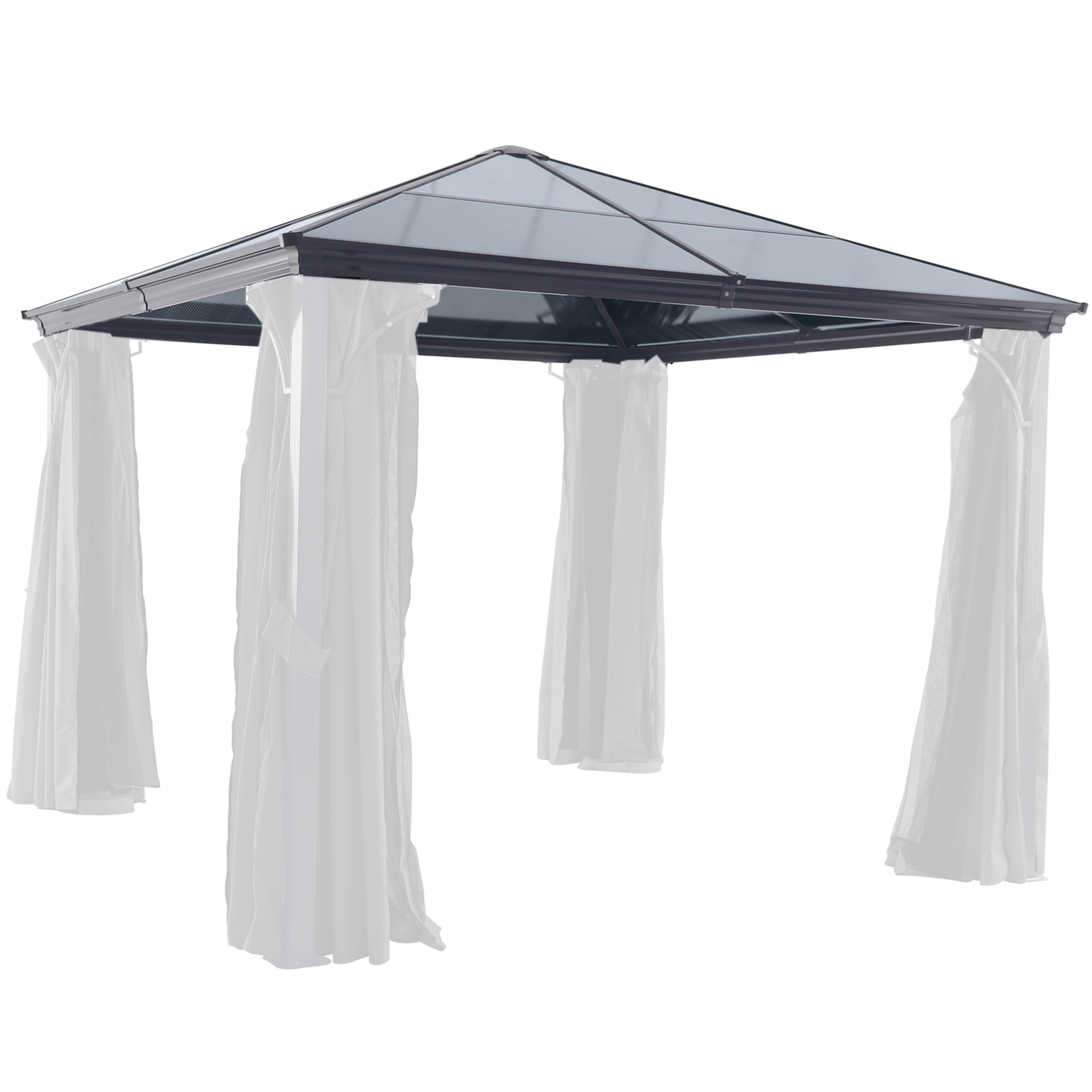 Ersatzdach-Platten für Pavillon, 16-teilig, anthrazit