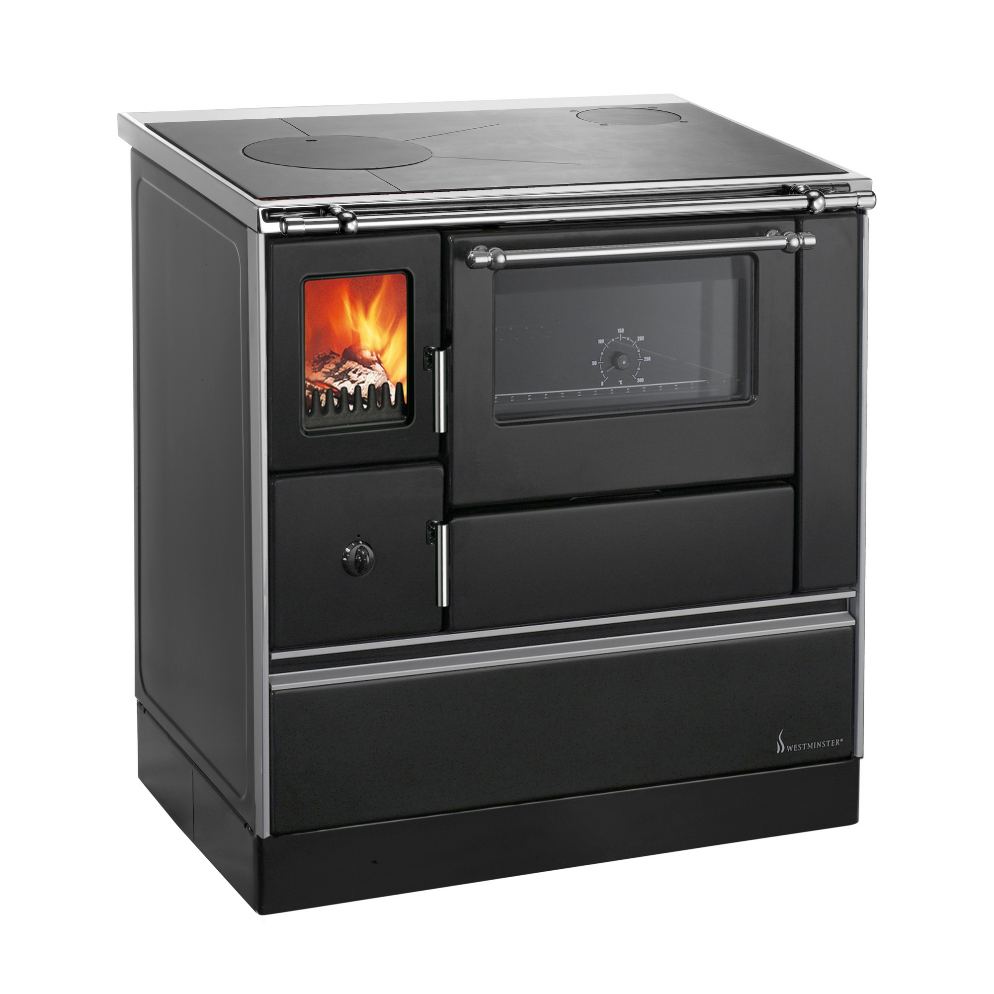 Landhausherd 'K76 90F' rechts schwarz 7,6 kW