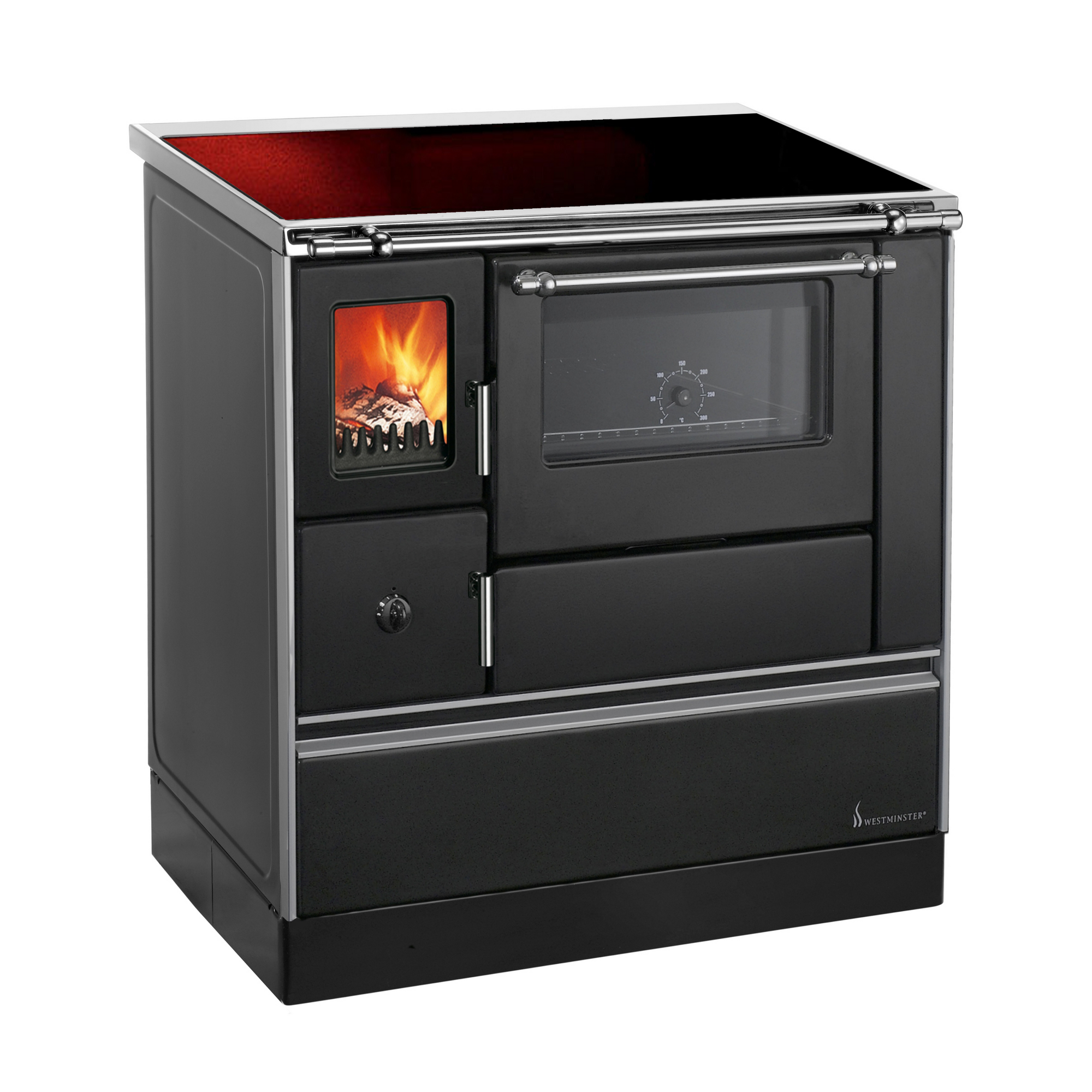 Landhausherd 'K76 90F' rechts schwarz 7,6 kW