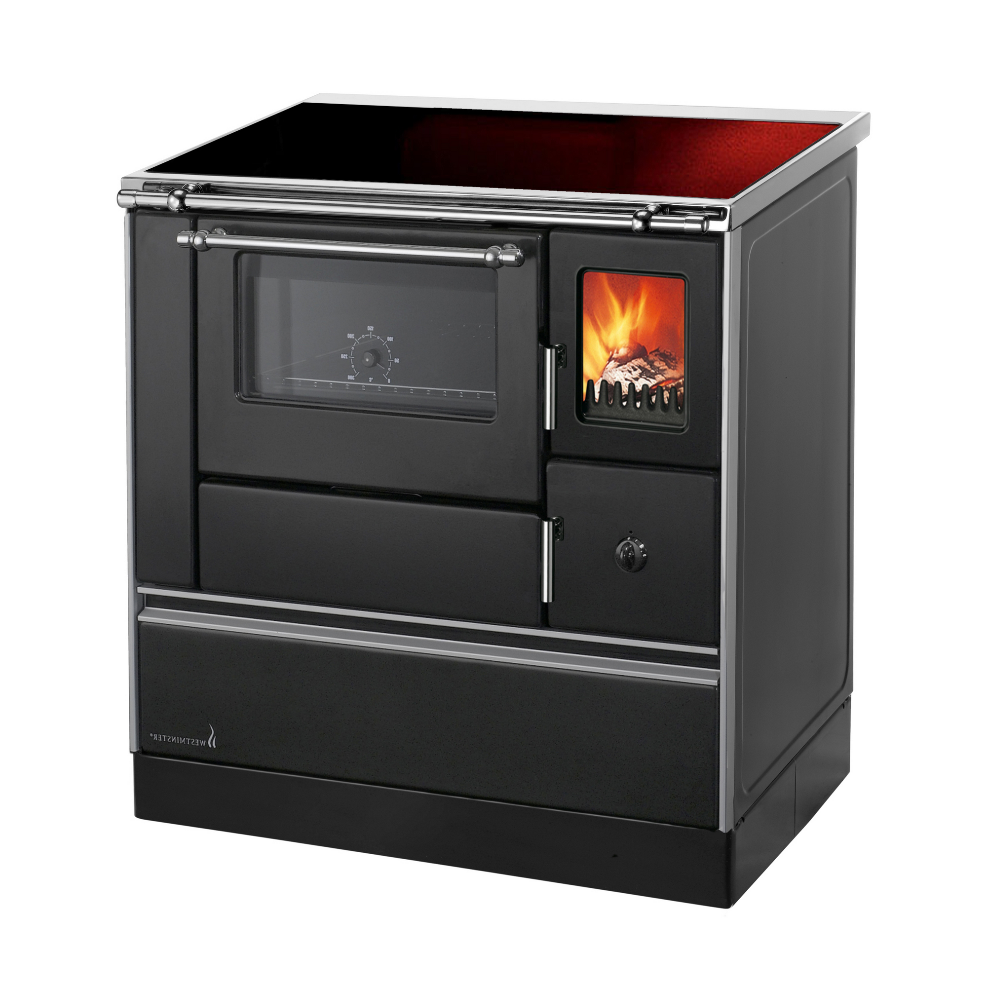 Landhausherd 'K76 90F' links schwarz 7,6 kW