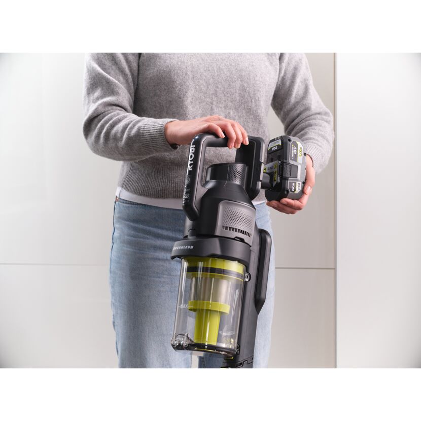 Akku-Staubsauger 'One+ Brushless RASV18BL1X40G' 18 V mit 4,0 Ah Akku und Wandhalterung