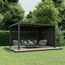 Pergola 'Shade' Aluminium dunkelgrau 3 x 4 m manuell inklusive 1 x Seitenmarkise 4 m manuell und 1 x Seitenmarkise 3 m manuell