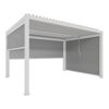 Pergola 'Shade' Aluminium weiß 3 x 4 m manuell inklusive 1 x Seitenmarkise 4 m manuell und 2 x Seitenmarkise 3 m manuell