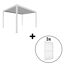 Pergola 'Shade' Aluminium weiß 3 x 4 m manuell inklusive 3 x Lamellenwand 1,23 m (verstellbar)