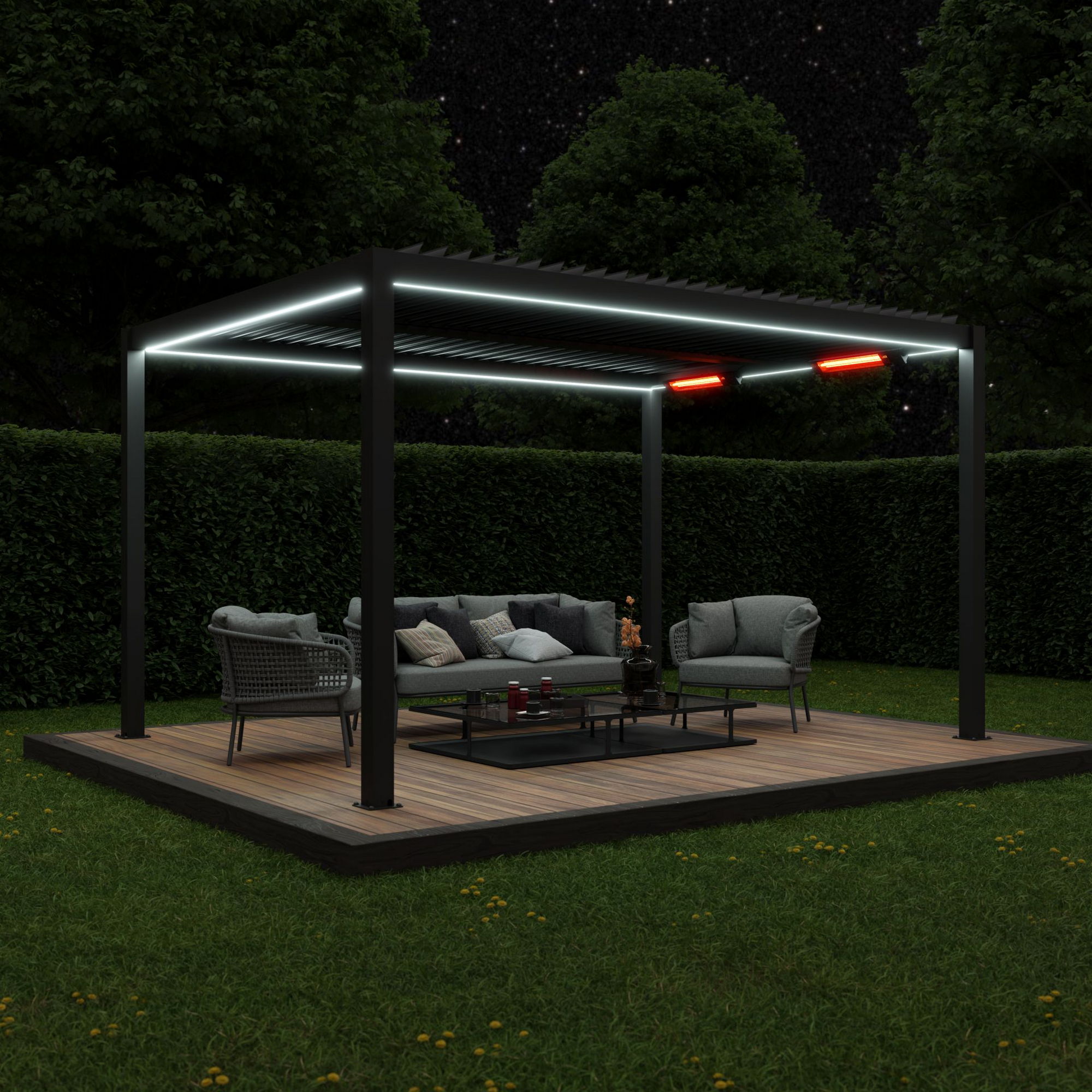 Infrarotstrahler 'LDHR026-240KYW' 2400 W schwarz inklusive Fernbedienung