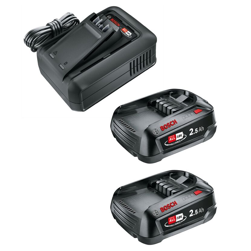 Starter Kit 'P4A QC AL18V 44+2x2.5Ah' 2 Akkus und Ladegerät 18 V 2,5 Ah