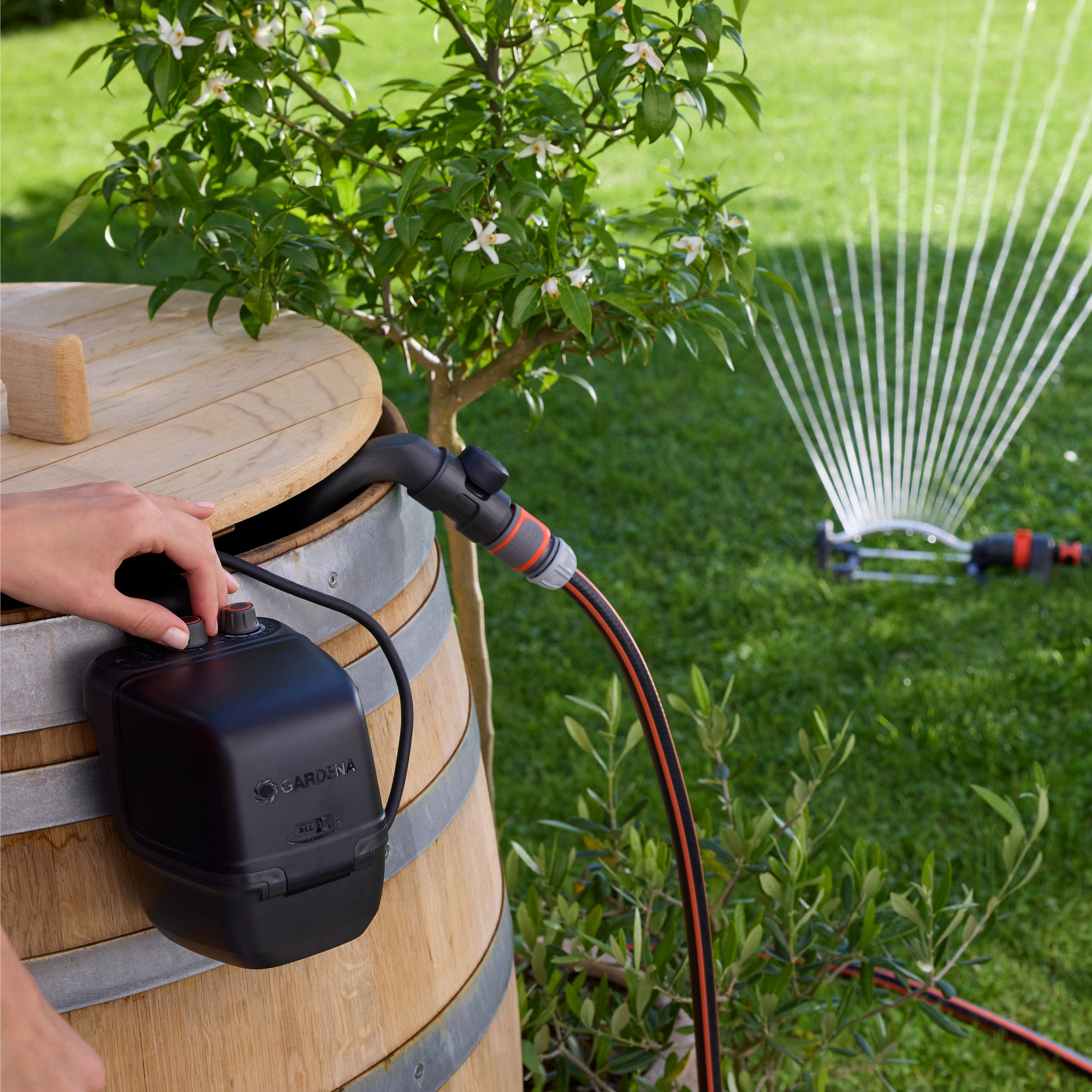 Akku-Regenfasspumpe '2400 ComfortAutomatic 18V P4A solo' 2400 l