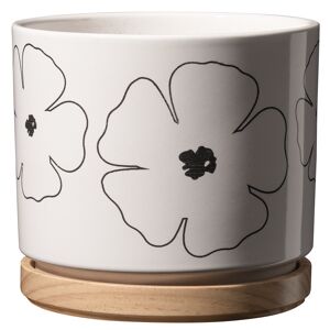 Übertopf 'Oslos Grace' flowers / wood Ø 13 x 12 cm