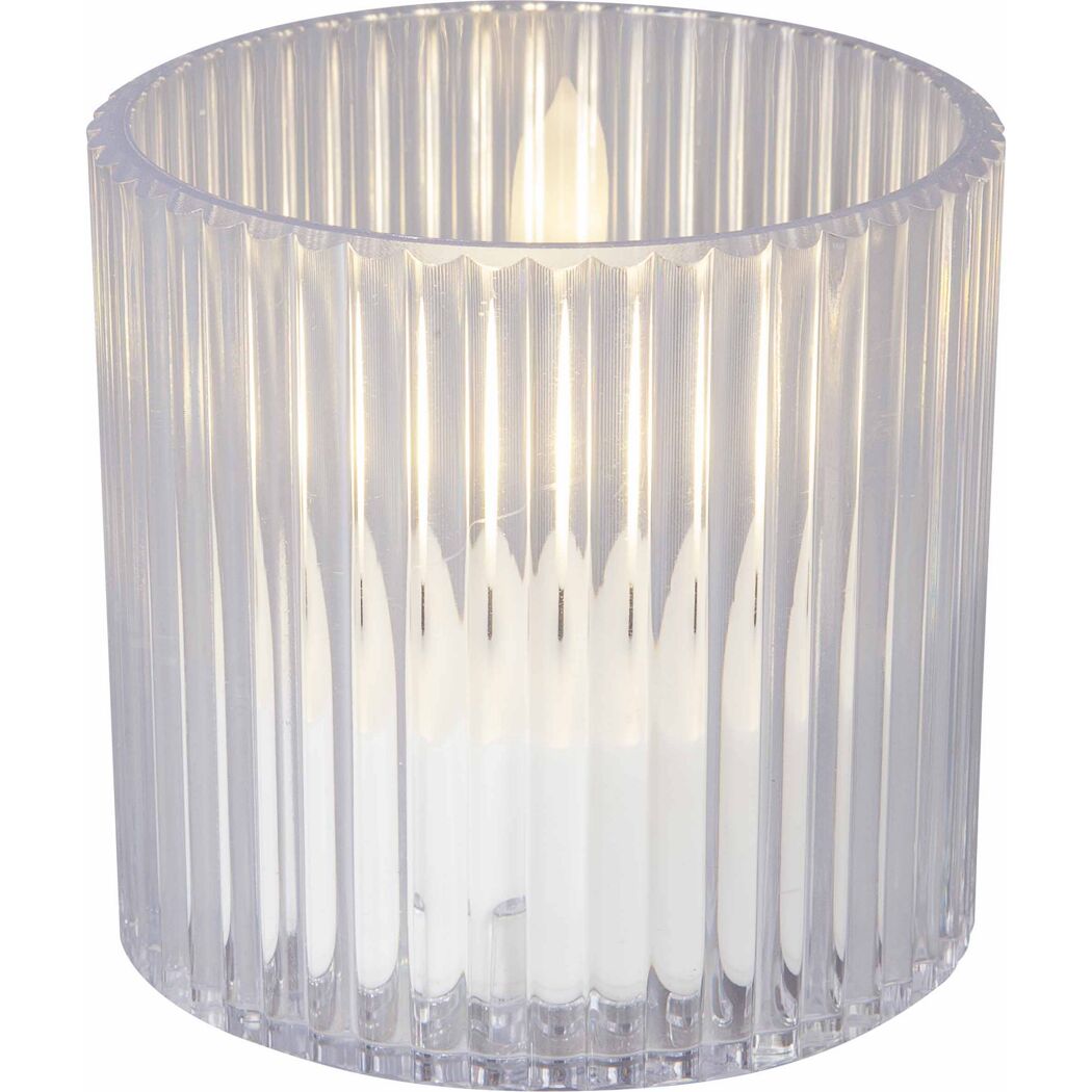 LED-Windlicht transparent Ø 7,7 x 7,7 cm