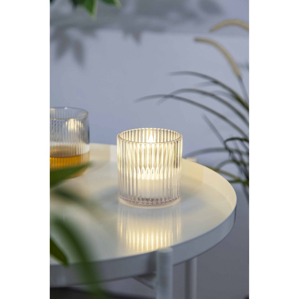 LED-Windlicht transparent Ø 7,7 x 7,7 cm