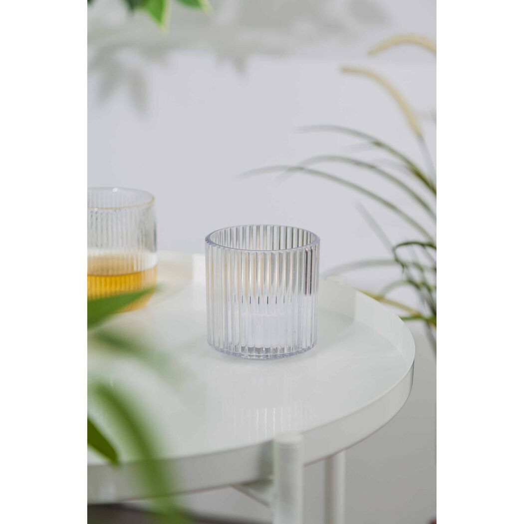 LED-Windlicht transparent Ø 7,7 x 7,7 cm