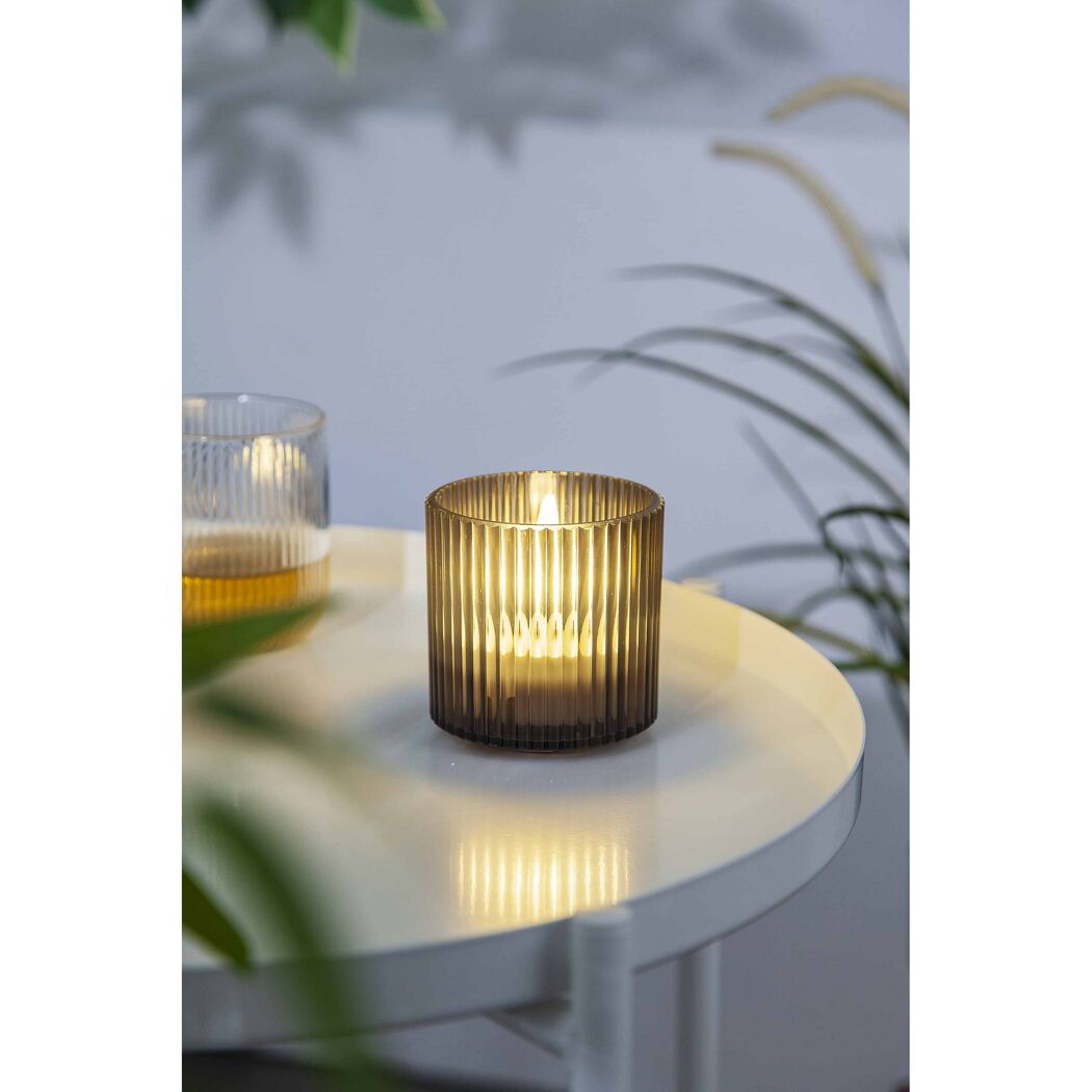 LED-Windlicht smoky Ø 7,7 x 7,7 cm