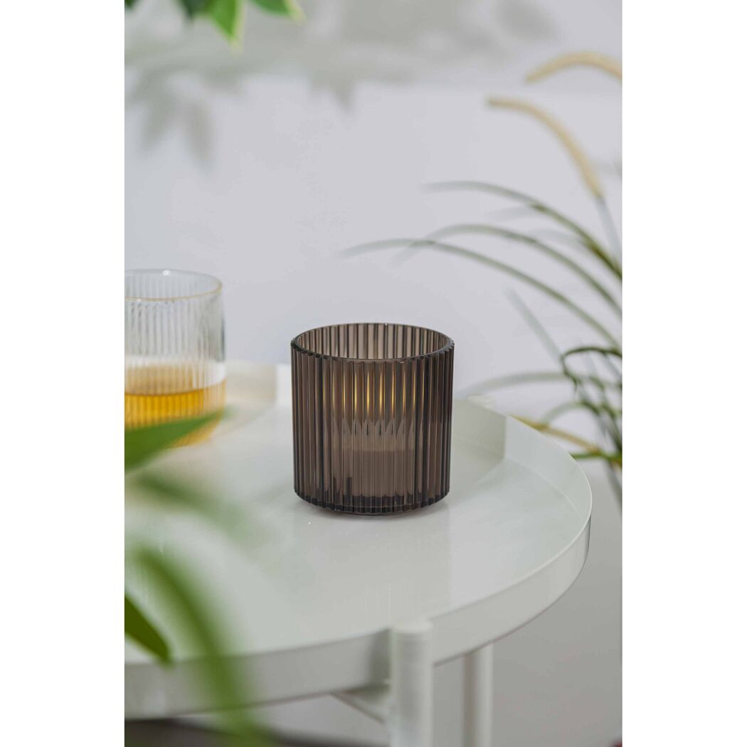 LED-Windlicht smoky Ø 7,7 x 7,7 cm