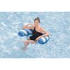 Poolsitz mit Textiloberfläche weiß/blau  96 x 67,5 x 19 cm