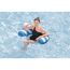 Poolsitz mit Textiloberfläche weiß/blau  96 x 67,5 x 19 cm