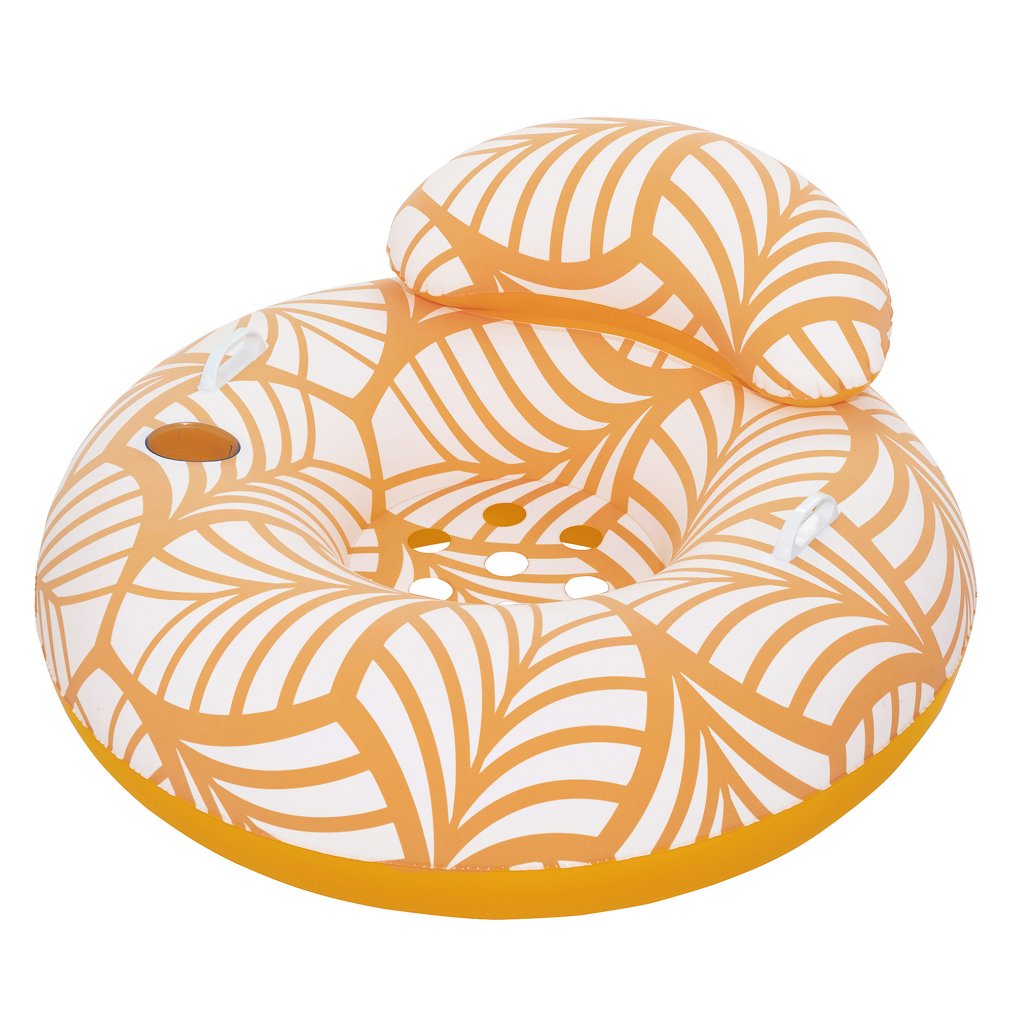 Schwimmring mit Textiloberfläche weiß/gelb Ø 104 x 48 cm