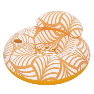 Schwimmring mit Textiloberfläche weiß/gelb Ø 104 x 48 cm