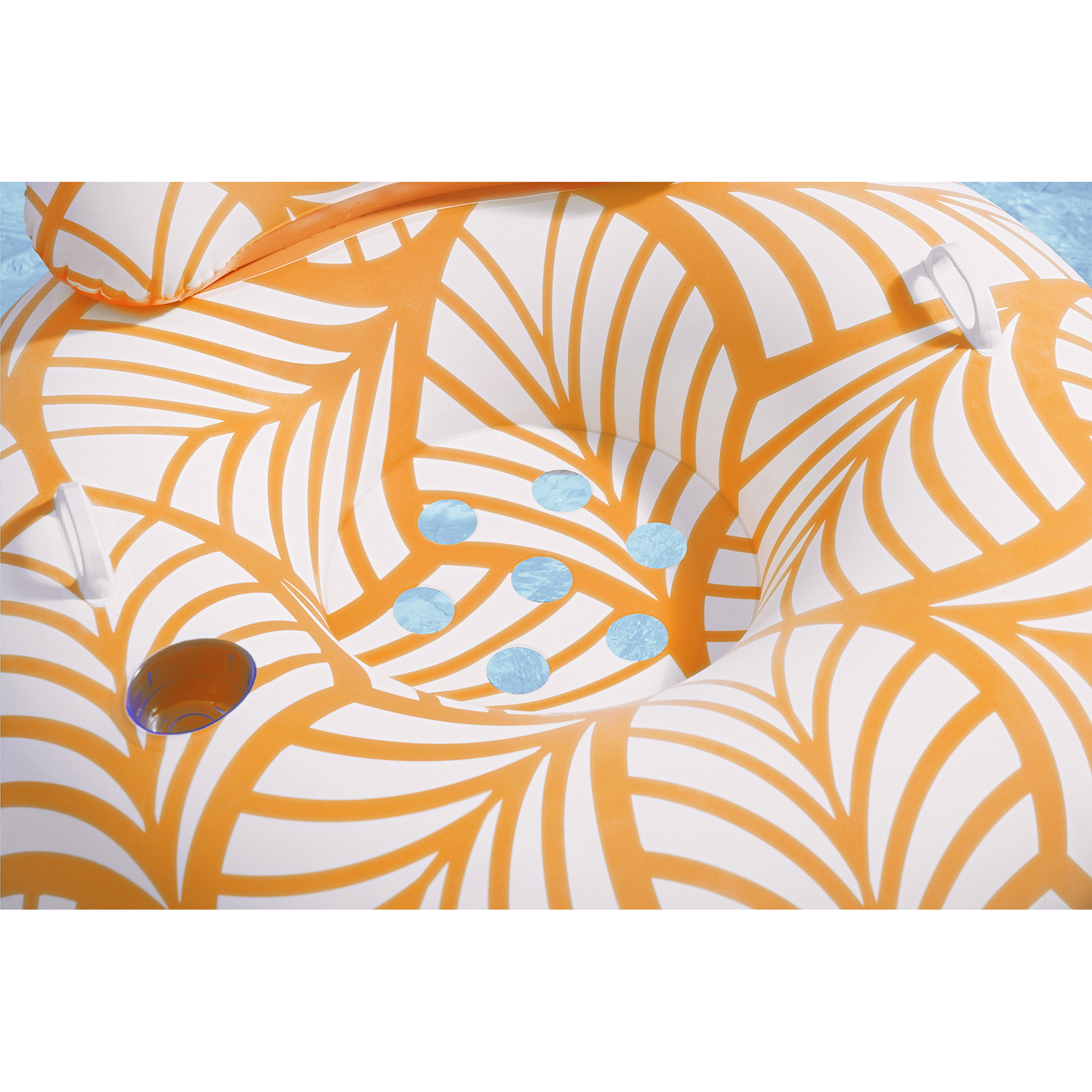 Schwimmring mit Textiloberfläche weiß/gelb Ø 104 x 48 cm