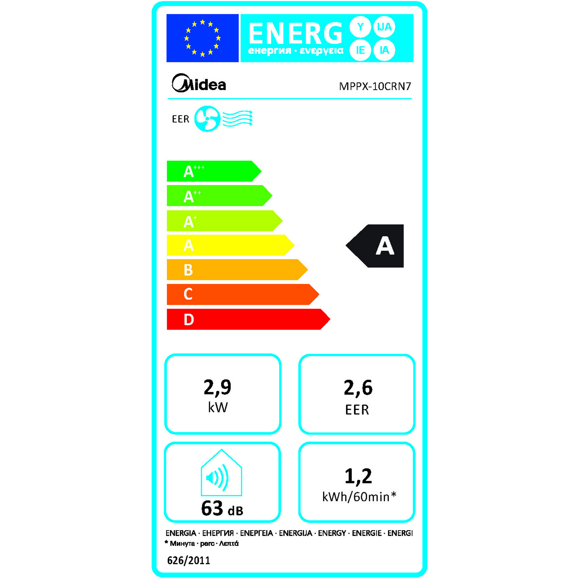 Mobiles Klimagerät 'MPPX-10CRN7' 10000 BTU/h