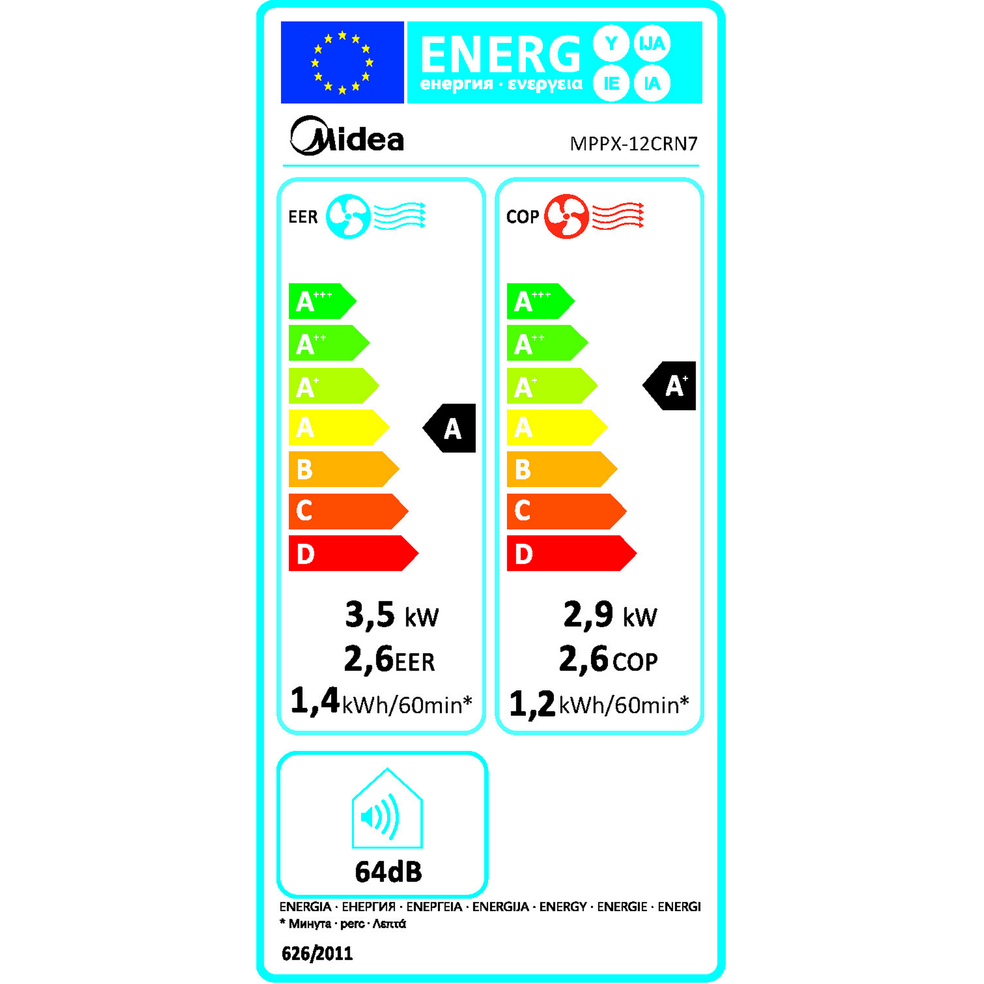 Mobiles Klimagerät 'MPPX-12CRN7' 12000 BTU/h
