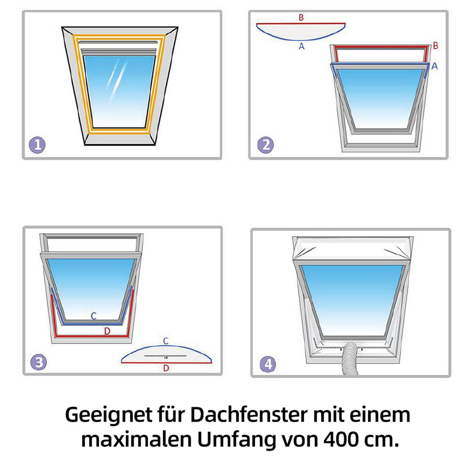 Fensterabdichtung 'Hot Air Stop BC04AIRSTPDF' für Dachfenster weiß 200 x 39 cm