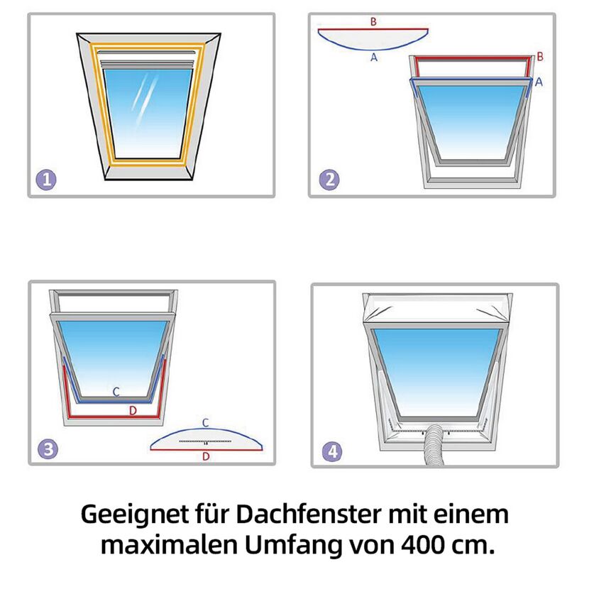 Fensterabdichtung 'Hot Air Stop BC04AIRSTPDF' für Dachfenster weiß 200 x 39 cm