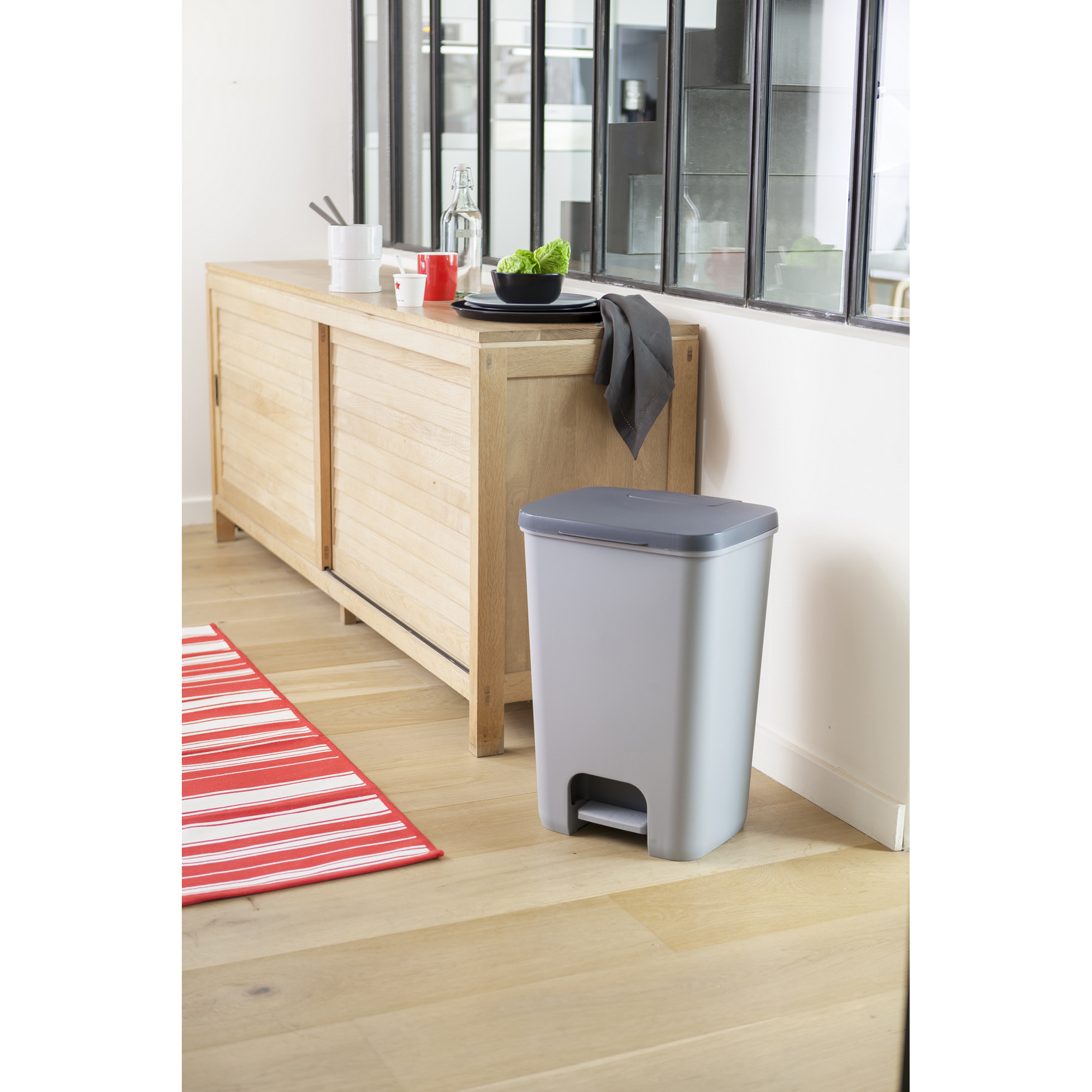 Tret-Abfalleimer 'Essentials' dunkelgrau/hellgrau 40 l