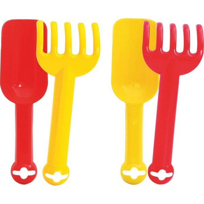 Schaufel mit Rechen-Set'Outdoor active' 24 cm 2 Farben sortiert