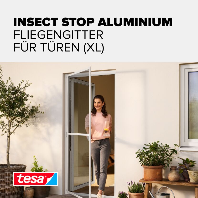 Türfliegengitter 'Comfort' Aluminium Rahmen weiß 120 x 240 cm