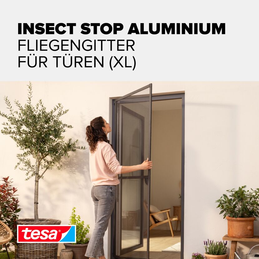 Türfliegengitter 'Comfort' Aluminium Rahmen anthrazit 120 x 240 cm