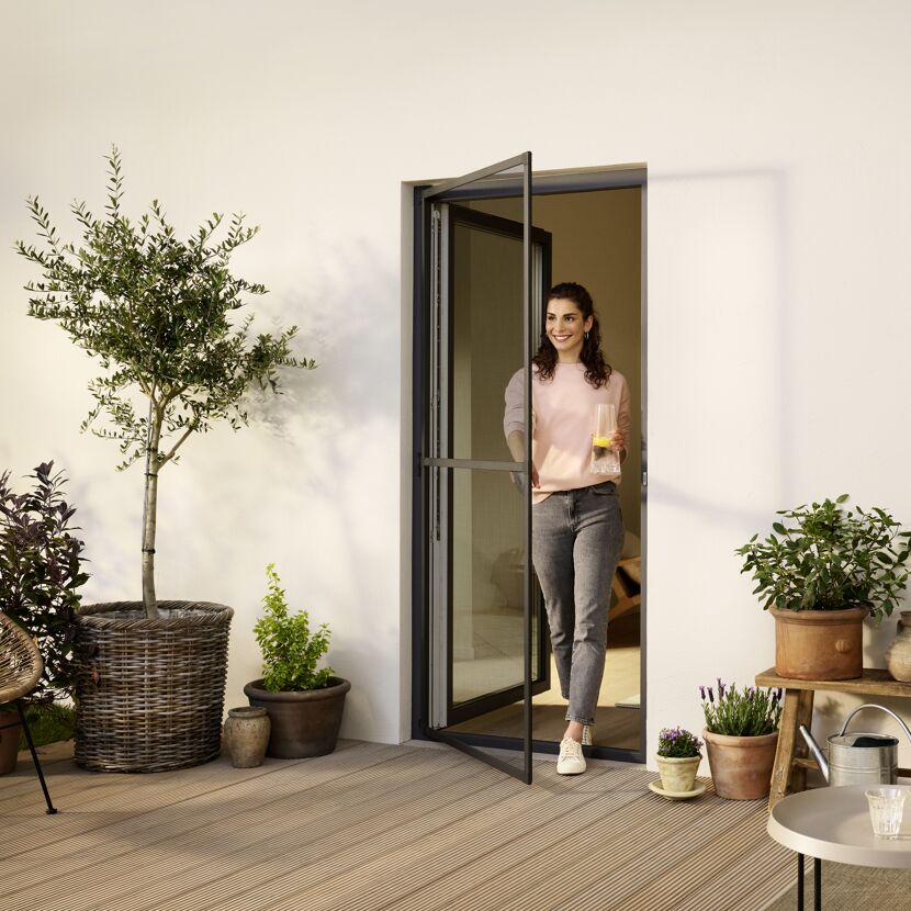 Türfliegengitter 'Comfort' Aluminium Rahmen anthrazit 120 x 240 cm