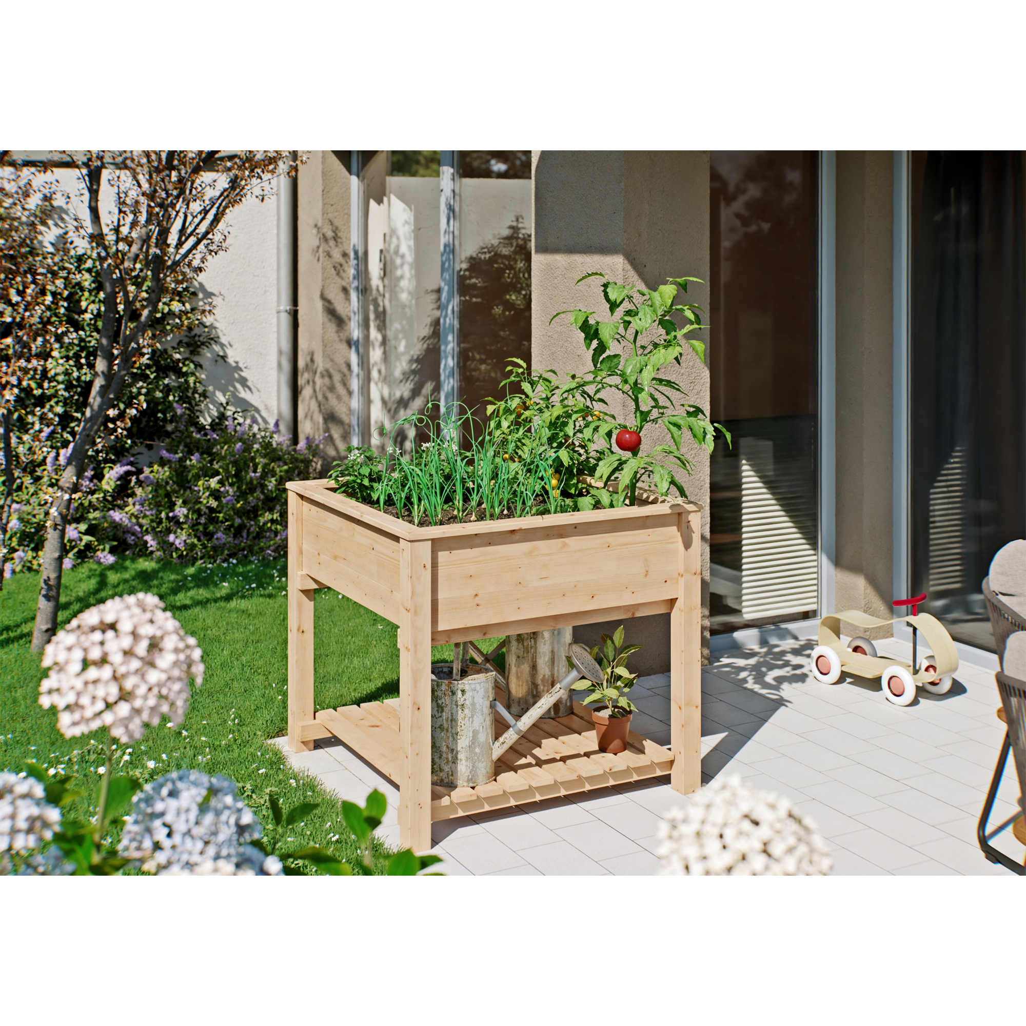 Stelzenbeet Lärchenholz naturfarben 100 x 90 x 100 cm