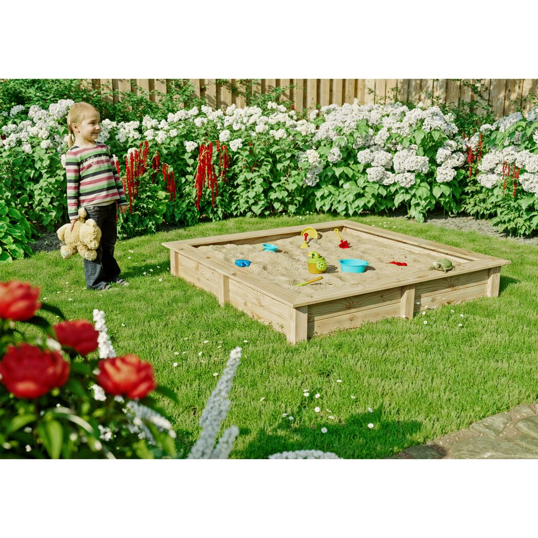 Sandkasten Douglasie naturfarben 150 x 24 x 150 cm